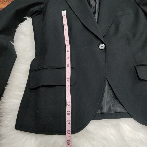 Harvé Benard Womens Black Wool Blazer Size 14 Single Button Classic Fit Made In - Picture 14 of 15